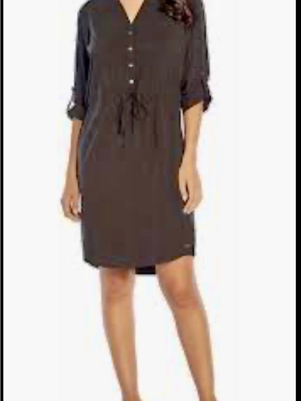 Orvis Black Pack N Go Midi Shirt Dress Size XL